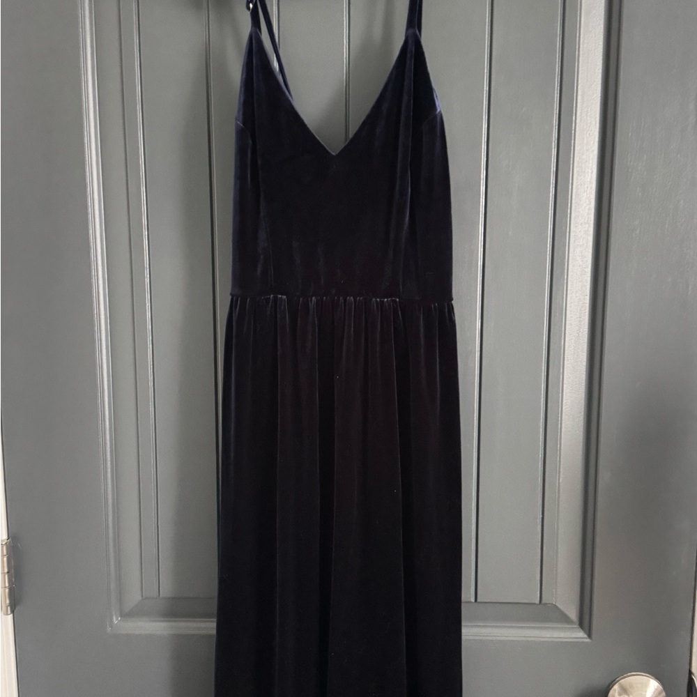 Lulu's Velvet V-Neck Maxi Dress